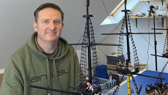 Former Royal Navy AEM in his lego workshop DATE UNKNOWN used on 060421 CREDIT Royal Navy