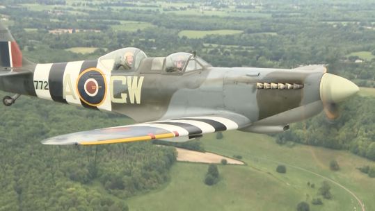 Former Spitfire pilot John Mussellwhite in the skies.