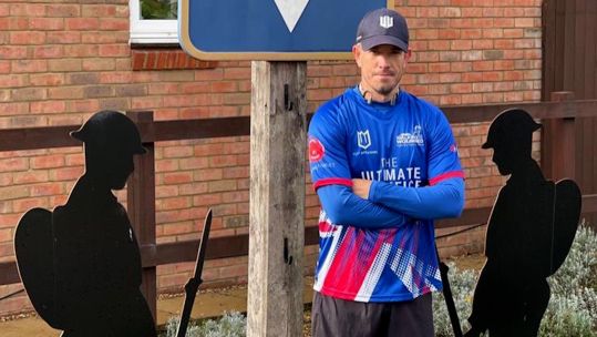Former soldier Brian Wood completing day 9 of marathon a day fundraiser 10102022 CREDIT Brain Wood