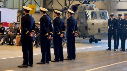 Four Royal Navy Wildcat aircrew recieve their wings at RNAS Yeovilton 090524 CREDIT BFBS