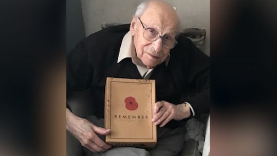 Frank England, who was gifted with a First World War memorabilia box