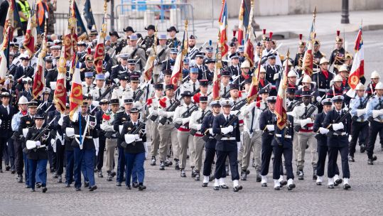 Cover image: A military ceremony was held in the Place de la Concorde as the traditional parade down the Champs Elysees was cancelled (Picture: PA).