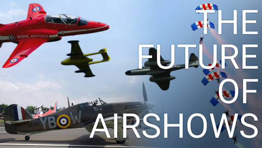Future of airshows banner with several photos from DNI CREDIT MOD