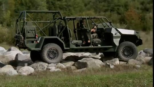 This is GM Defense’s Light Tactical Vehicle – also known in the US Army as the Infantry Squad vehicle.  And we got to try it out  