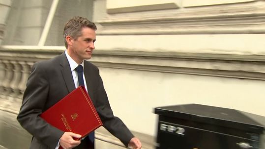 Gavin Williamson makes his way into Downing Street.