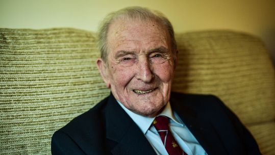 George 'Johnny' Johnson, at his home, the last surviving British Dambuster turns 100 in 2021 05012017 Credit PA Images Alamy.jpg