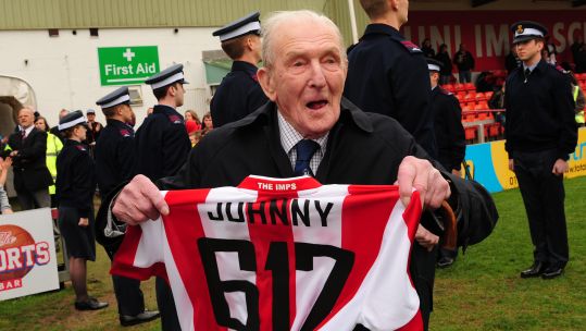 George Johnny Johnson Last Dambuster at Lincoln City FC Credit Andrew Vaughan Lincoln City.jpg 