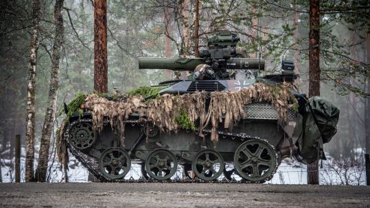 German Wiesel Armoured Weapons Carrier (AWC) fitted with a BGM-71 TOW anti-tank missile launcher on Exercise TRIDENT JUNCTURE 2018 Image ID 45166226 CREDIT Crown Copyright