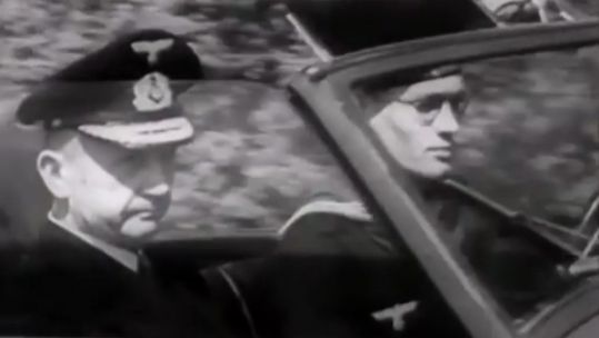 Grand Admiral Karl Doenitz driven in a car (Picture: US National Archives).
