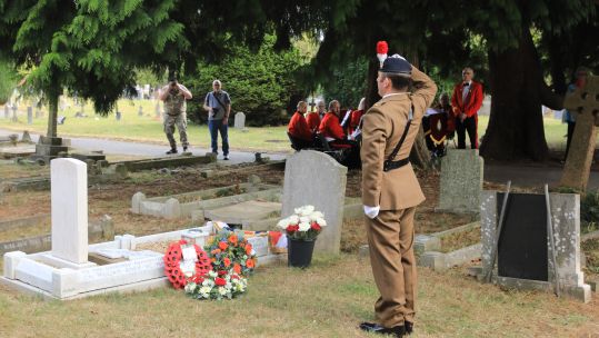Grave rededication for First World War hero Corporal William Amey VC MM 21082022 CREDIT BFBS.jpg