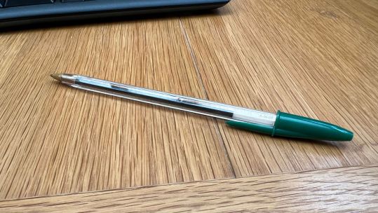 Green biro pen ink Picture BFBS