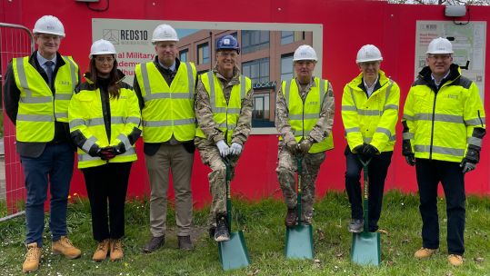 Ground breaking for new Single Living Accommodation Royal Military Academy Sandhurst 160524 CREDIT CROWN COPYRIGHT