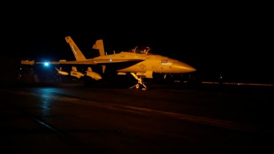 Growler on USS Dwight D Eisenhower ahead of strikes against Houthis (Picture: US Central Command)
