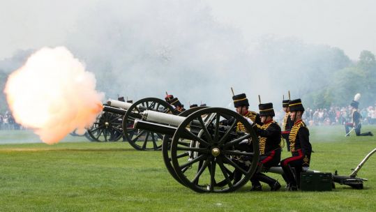 Gun salutes for the Queen's 93rd birthday (British Army).