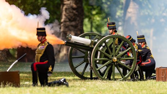A 41-gun royal salute to mark the Queen's birthday in London's Green Park