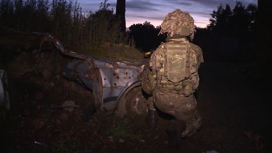 Gurkha Company recruit during dawn attack training 310720 CREDIT BFBS