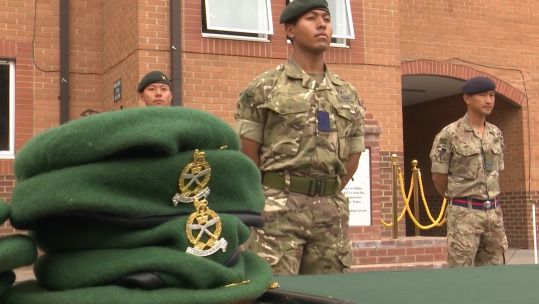 Gurkha recruits cap badging day at Catterick Garrison 310821 CREDIT BFBS