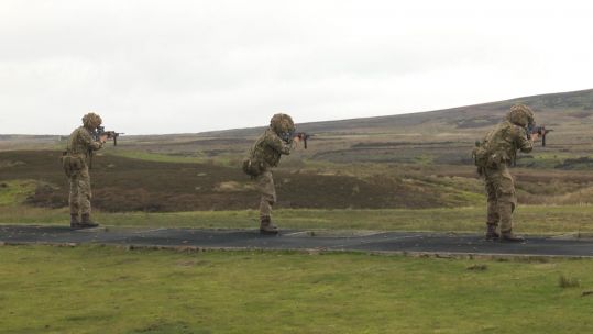 Gurkha soldiers taking part in their annual shooting competition