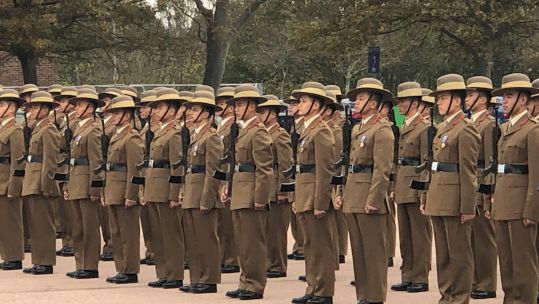Gurkha troops taking part in the Kassam Khane parade