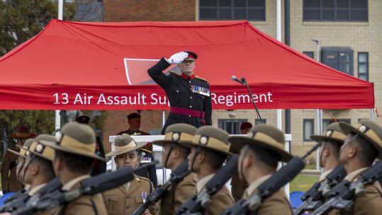 Gurkhas during parade at Merville Barracks, Colchester, after joining 16 Air Assault Brigade Combat Team