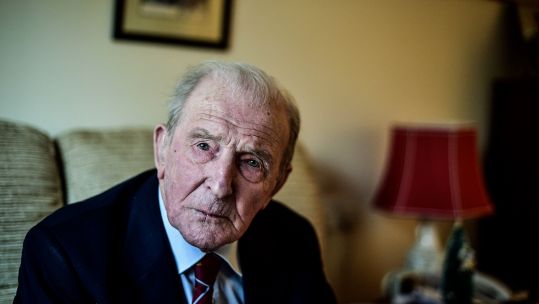 George Johnny Johnson, 95, at his home in Bristol, as the last surviving British Dambuster