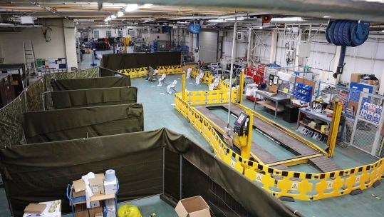 HMNB Clyde COVID testing facility set up by 43 Commando (Picture: 43 Commando/ Twitter).
