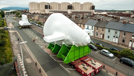 Shrink-Wrapped Sub: HMS Agamemnon Moved Through Town