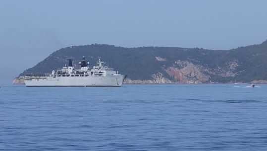 HMS Albion arrives in Bar, Montenegro (Picture: Royal Navy).