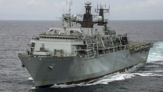 HMS Albion leads amphibious forces Credit Royal Navy 220319