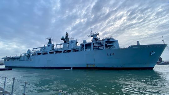  HMS Albion leaving Devonport