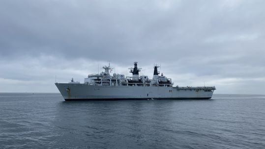 HMS Albion returned HMNB Devonport after leading UK response group Baltic deployment 29062021 CREDIT BFBS_0.jpg