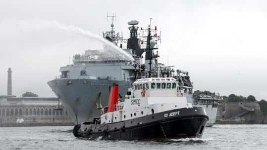 HMS Albion returns to Plymouth for possibly the final time (Picture: Royal Navy).