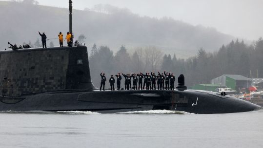 HMS Audacious returns home to Scotland after an historic mission in the Mediterranean (Picture: Royal Navy).