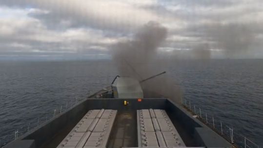 HMS Dauntless first gun firing in 7 years 12022023 CREDIT HMS Dauntless, Royal Navy
