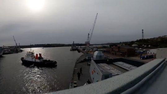 HMS Dauntless leaves HMNB Devonport FOST 220323 CREDIT ROYAL NAVY