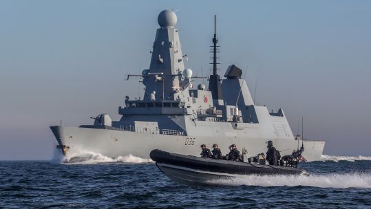 HMS Defender on anti drug operations in the Gulf