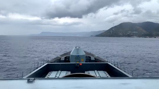 HMS Defender passes through the Strait of Messina 28112021 CREDIT HMS Defender Twitter.jpg