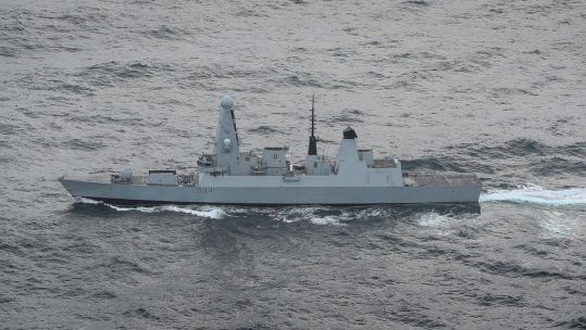 HMS Diamond off the coast of Scotland