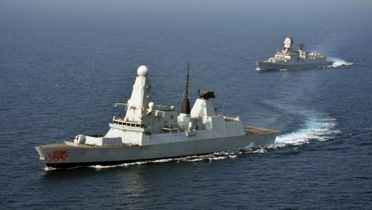 HMS Dragon and INS Kolkota 081218 Royal Navy