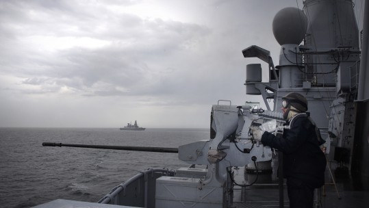 HMS Dragon on EX Catamaran 050618 CREDIT Royal Navy