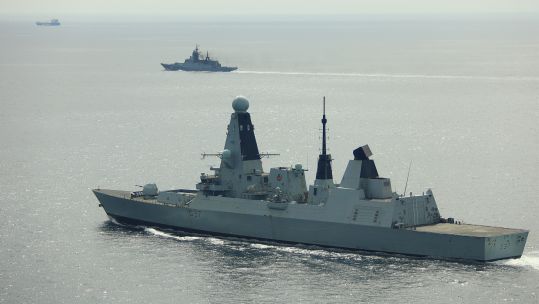 HMS Duncan began escorting RFN Boiky off the Brittany coastline
