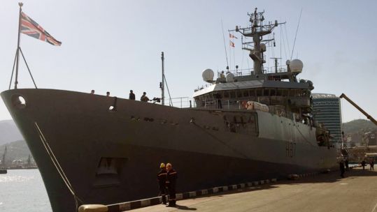 HMS Echo in the port of Batumi (Picture: Royal Navy).