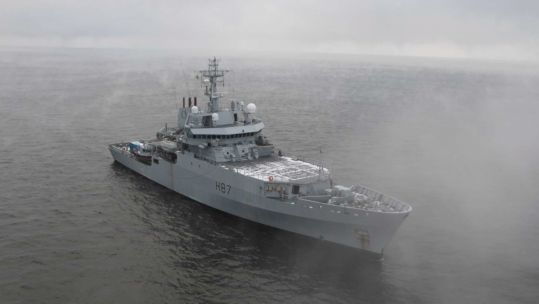HMS Echo in the Baltic (Picture: Lithuanian Navy).