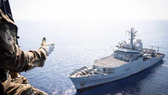 Cover image: HMS Enterprise with 84 Squadron and Cypriot forces during a search and rescue exercise in Cyprus (Picture: Royal Navy-SAC Laura Bullas).
