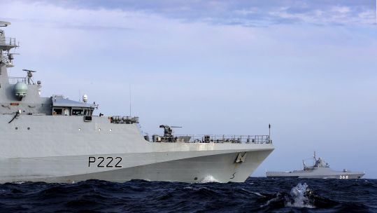 HMS Forth monitors a Russian vessel through English Channel 070819 CREDIT ROYAL NAVY