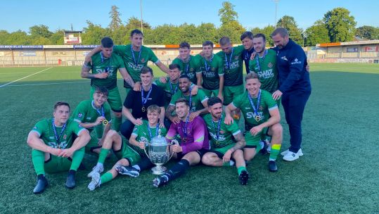 HMS Heron celebrate Royal Navy cup final win Credit BFBS Date 19062024.jpg 