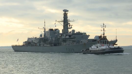 HMS Lancaster arrives in portsmouth 061220 CREDIT BFBS.jpg