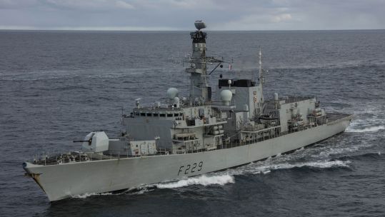 HMS Lancaster carries out its role helping to lead a task group on Baltic security patrol saved (Picture: Royal Navy).