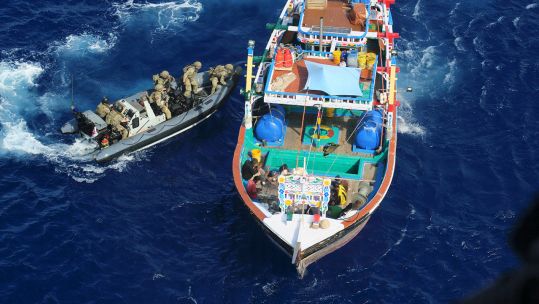 HMS Lancaster seizes almost £33 million worth of drugs in the Middle East (Picture: MOD).
