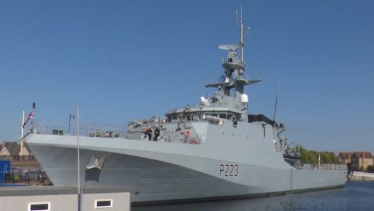 HMS Medway at her commissioning ceremony.